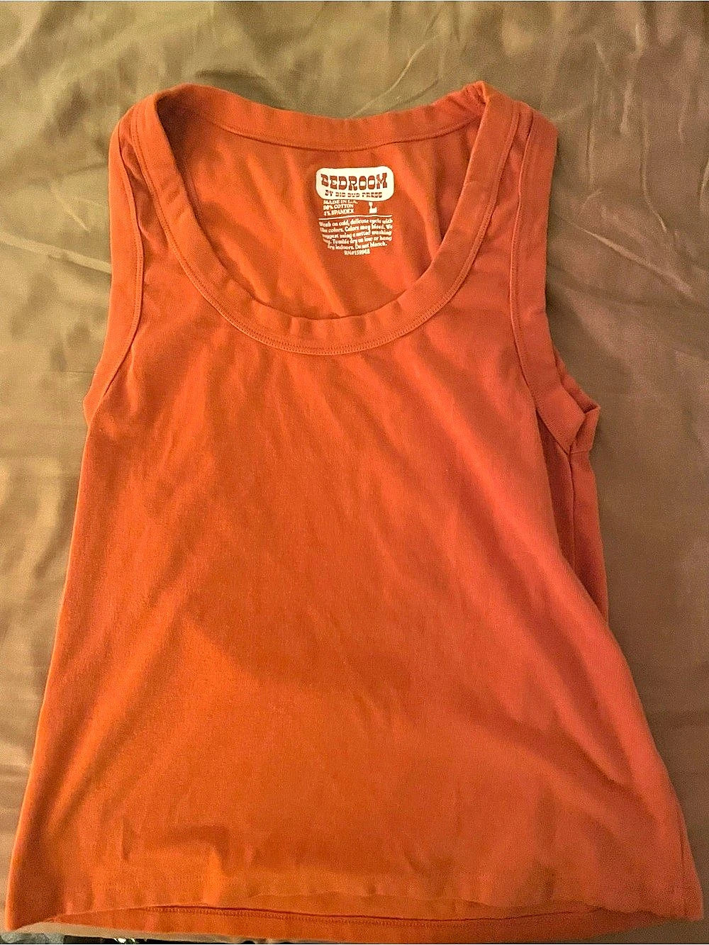 Big Bud Press Bedroom Tank Top in Orange Like New